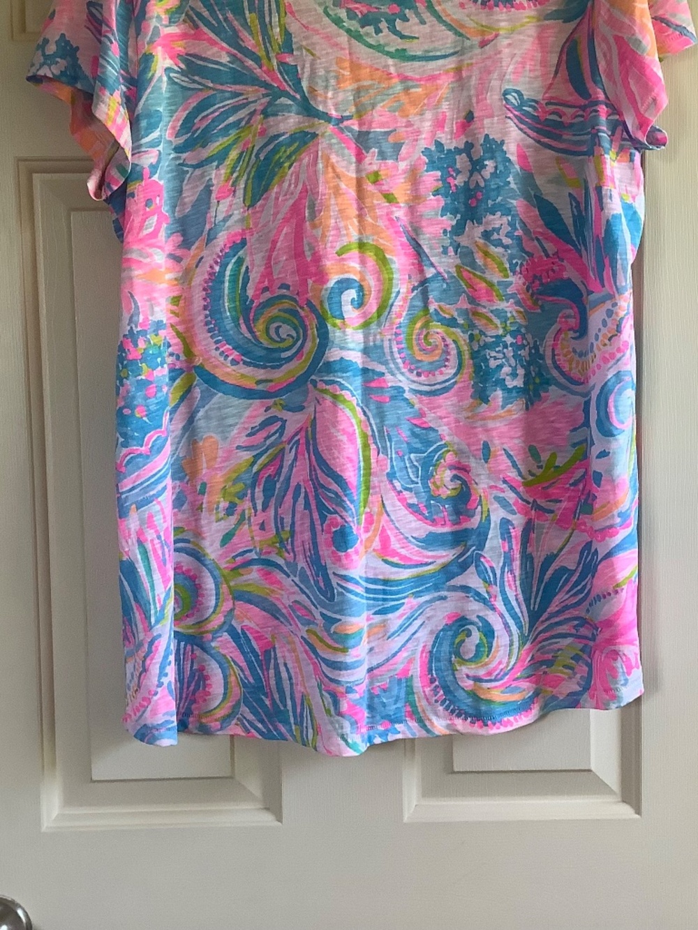 LILLY PULITZER Etta V-Neck Top Carnival Coral SZ XXL - Picture 8 of 12